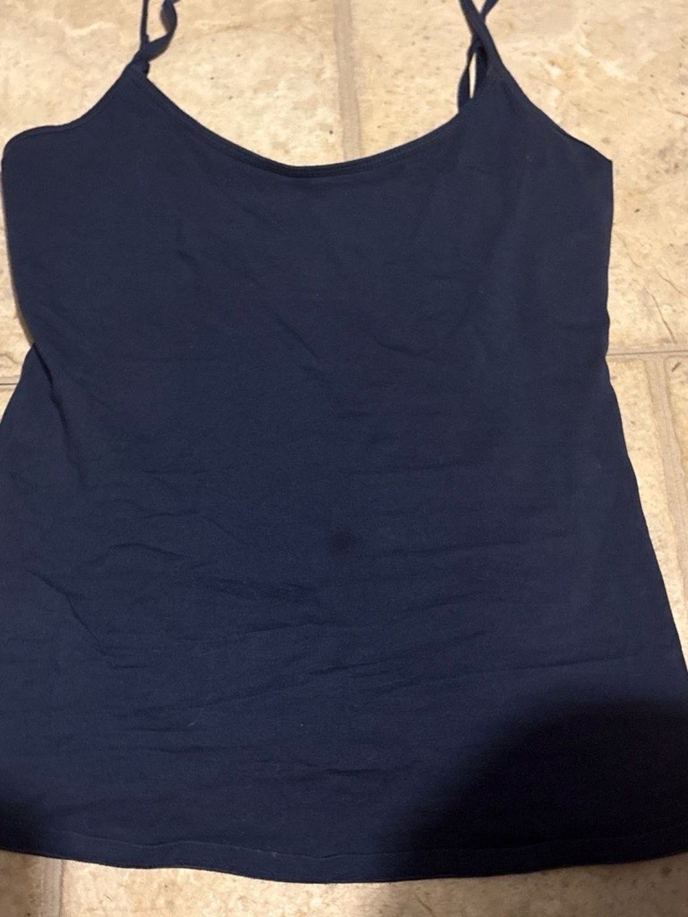 Women's Navy Spaghetti Strap Tank Top